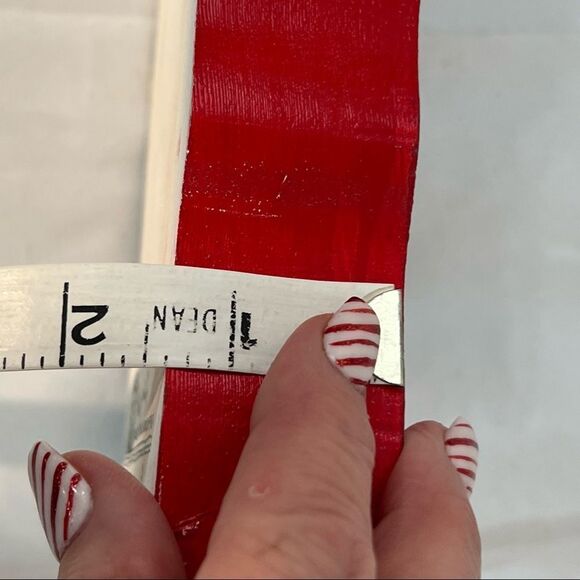 HAND PAINTED VINTAGE WOODEN  
CHRISTMAS CAT IN STOCKING HAT USA MADE - Picture 4 of 9